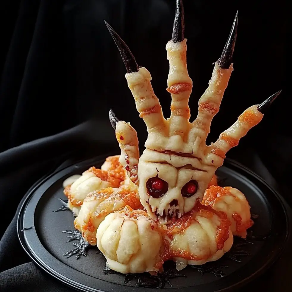 Creepy Halloween Hand Appetizer