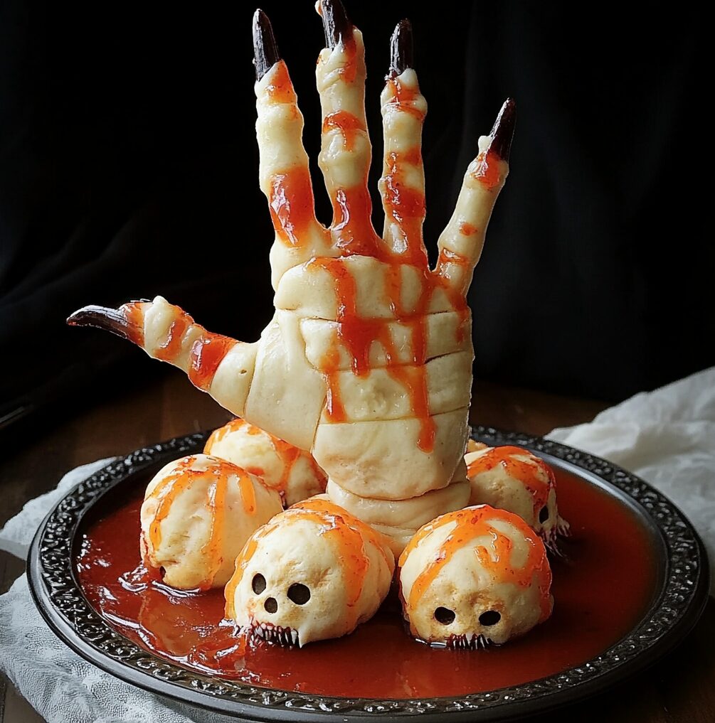 Creepy Halloween Hand Appetizer