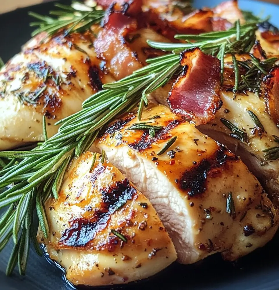 Grilled Chicken with Rosemary and Bacon