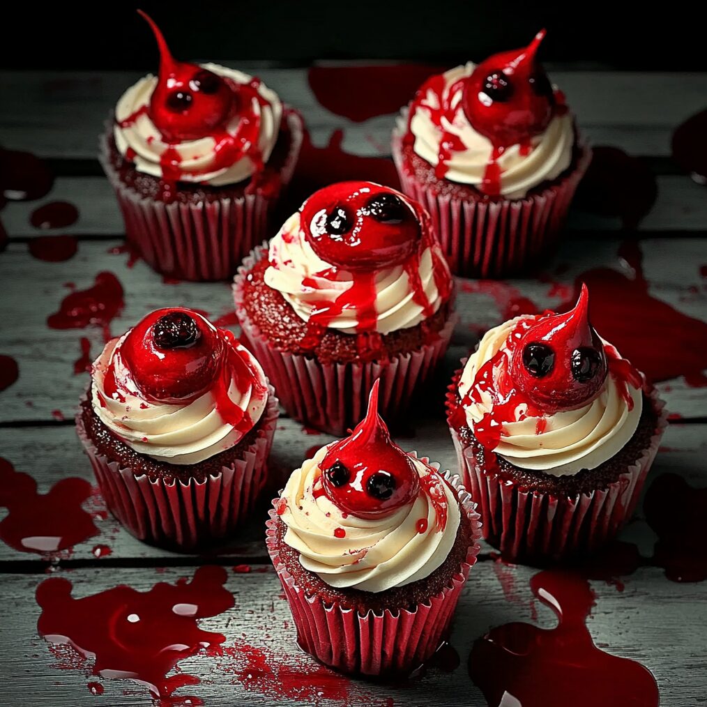 Halloween Bloody Cupcakes