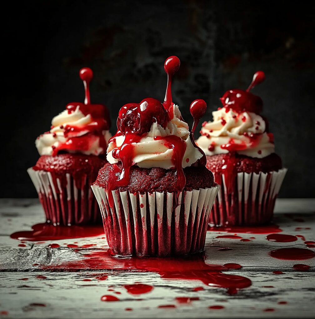 Halloween Bloody Cupcakes