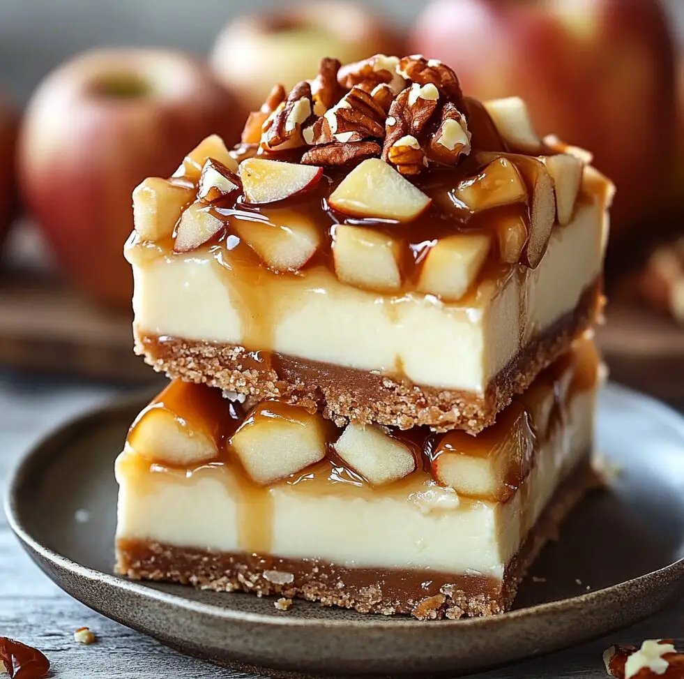 Caramel Apple Cheesecake Bars