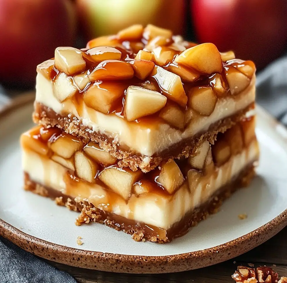 Caramel Apple Cheesecake Bars