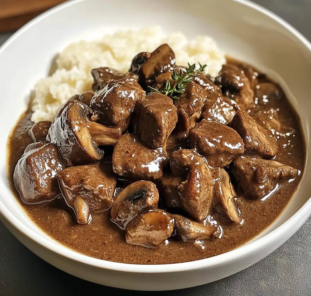 Beef Tips in Rich Mushroom Gravy