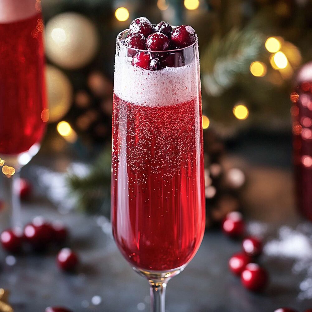 Sugared Cranberry Christmas Mimosa