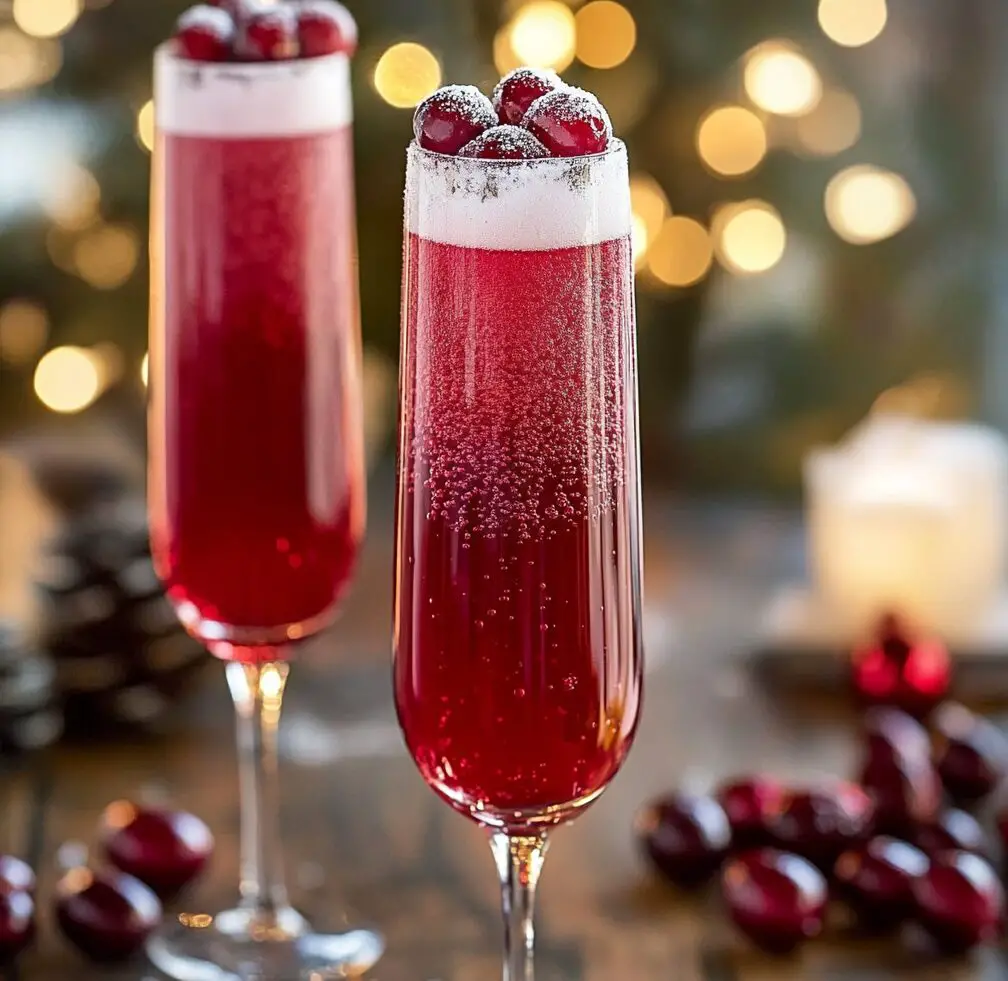 Sugared Cranberry Christmas Mimosa