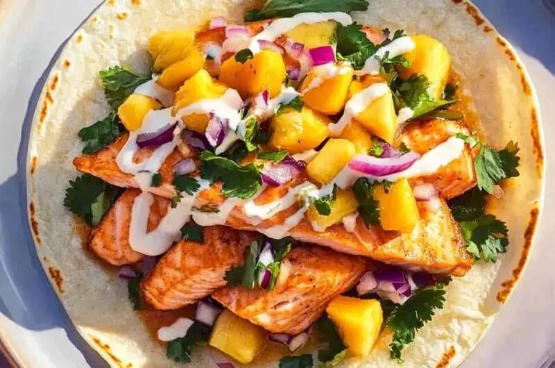 Spicy Salmon Tacos with Mango Salsa