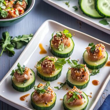 Spicy Ahi Tuna Cucumber Bites