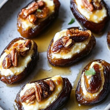 Mascarpone Stuffed Dates with Maple Drizzle