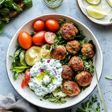 Mediterranean Meatballs with Tzatziki