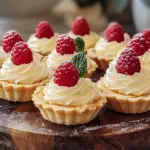 Vanilla Cream Tarts with Fresh Raspberries