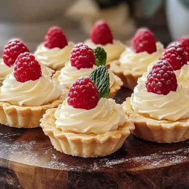 Vanilla Cream Tarts with Fresh Raspberries