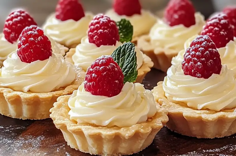 Vanilla Cream Tarts with Fresh Raspberries