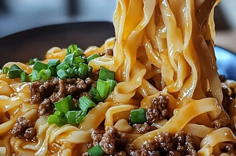 Mongolian Ground Beef Noodles