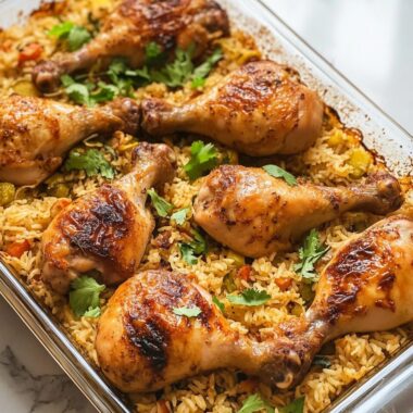 Baked Chicken Legs and Rice