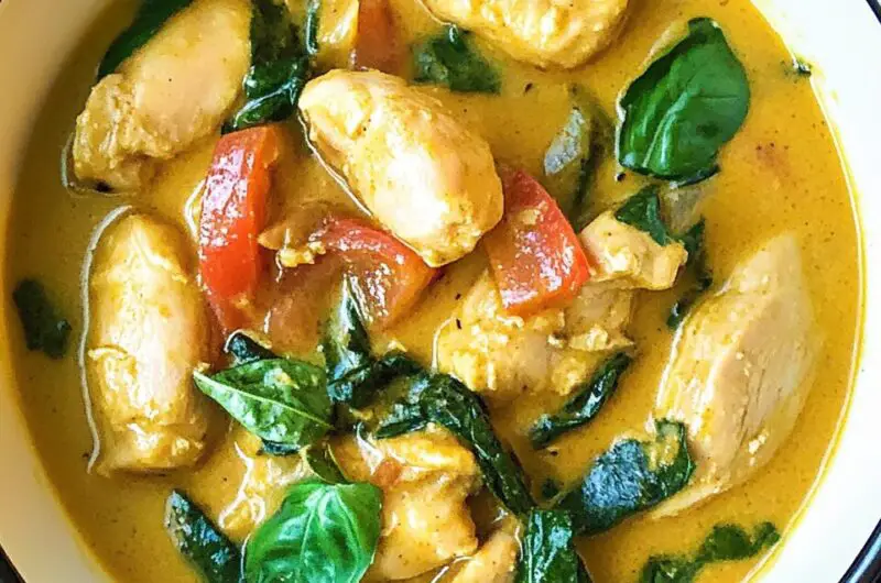 Basil Chicken in Coconut Curry Sauce