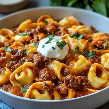 Cheesy Beef Enchilada Tortellini