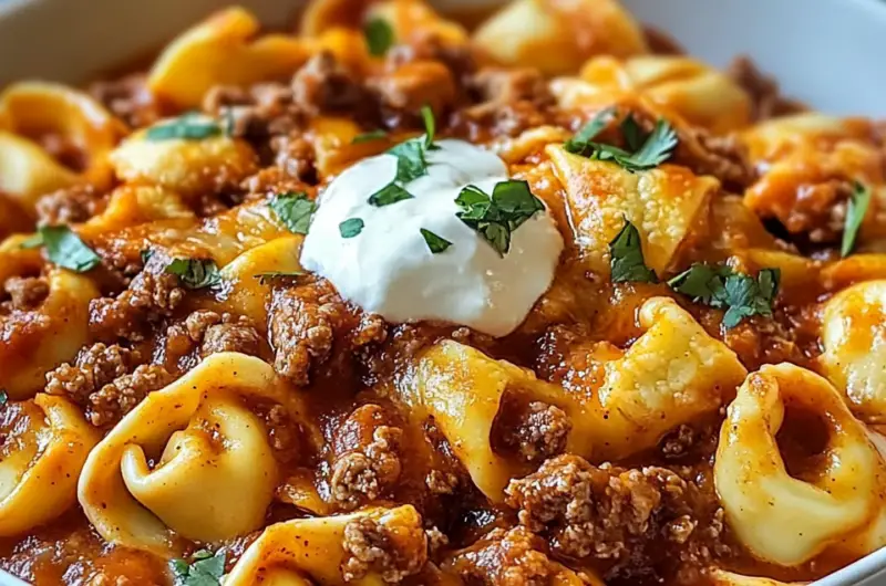 Cheesy Beef Enchilada Tortellini