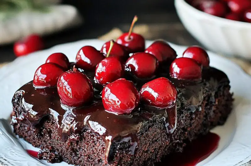 Chocolate Cherry Upside-Down Cake