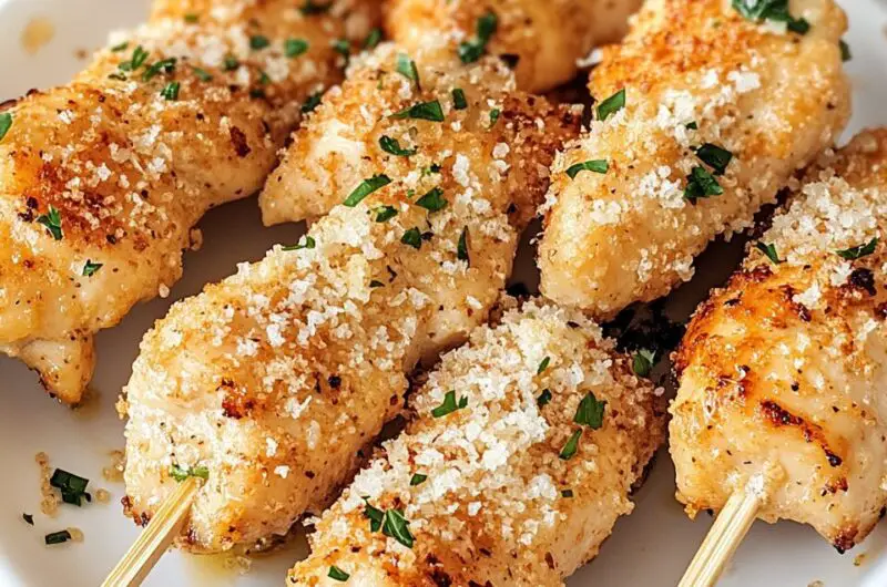 Garlic Parmesan Chicken Skewers