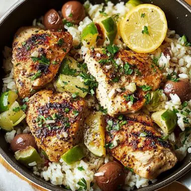 Greek Chicken and Rice Skillet