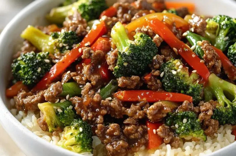 Ground Beef and Broccoli Skillet Stir-Fry