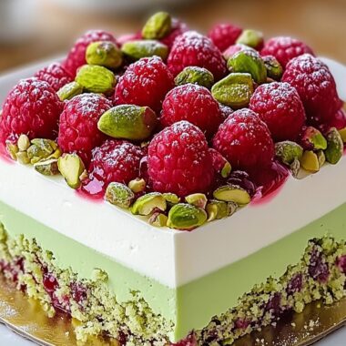 Heavenly Pistachio Raspberry Dream Cake