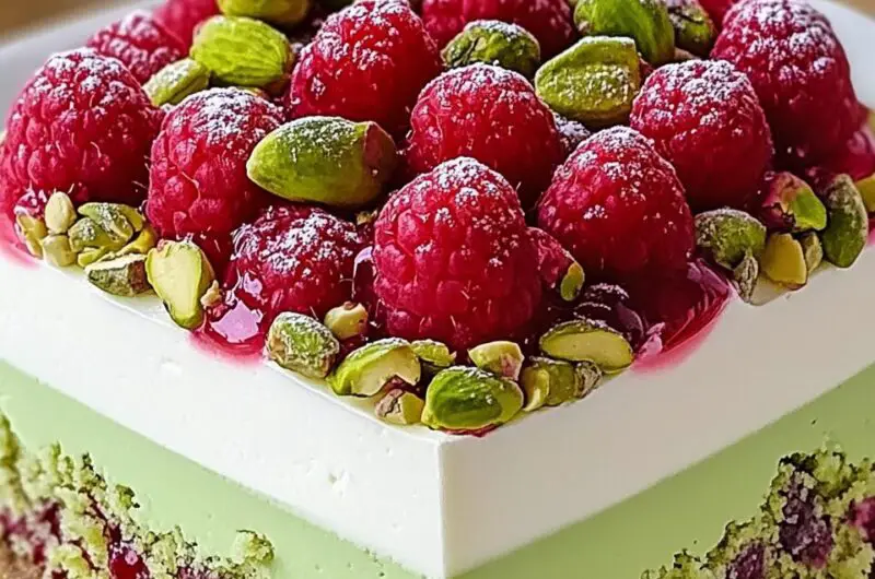 Heavenly Pistachio Raspberry Dream Cake