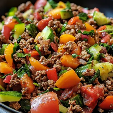 Mediterranean Ground Beef Stir Fry