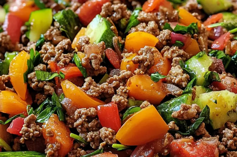 Mediterranean Ground Beef Stir Fry