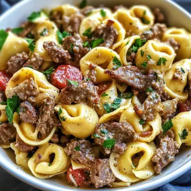 Philly Cheesesteak Tortellini Pasta