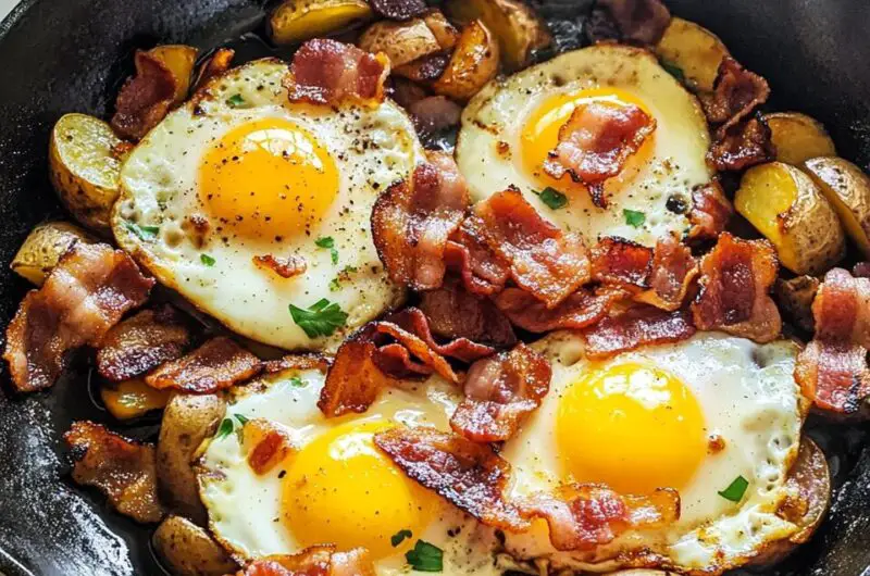 Skillet Bacon & Eggs with Potatoes O’Brien