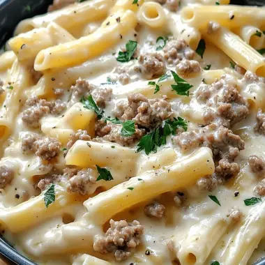 Stovetop Creamy Ground Beef Pasta