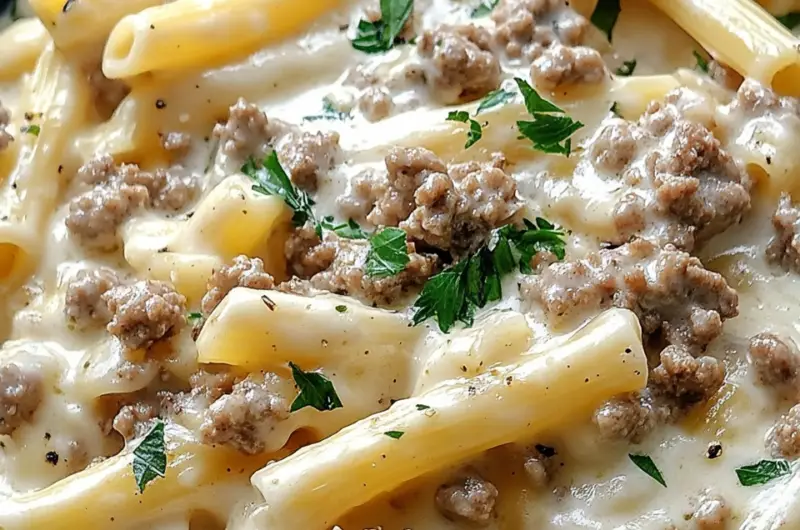 Stovetop Creamy Ground Beef Pasta