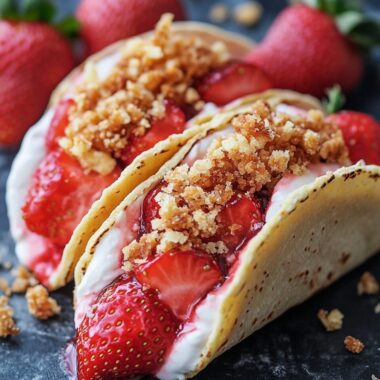 Strawberry Crunch Cheesecake Tacos