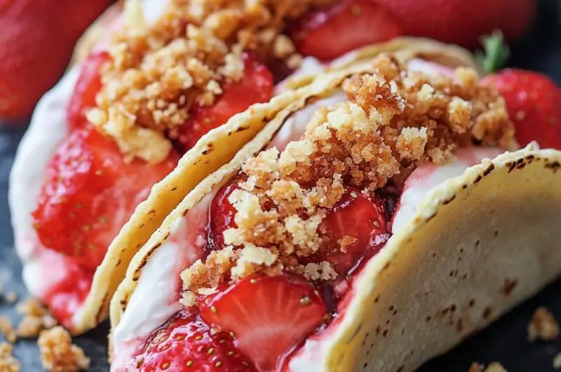 Strawberry Crunch Cheesecake Tacos