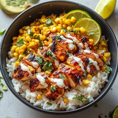 Street Corn Chicken Rice Bowl