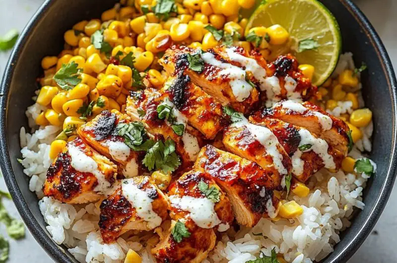 Street Corn Chicken Rice Bowl