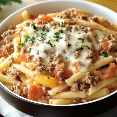 Creamy Rotel Pasta with Ground Beef
