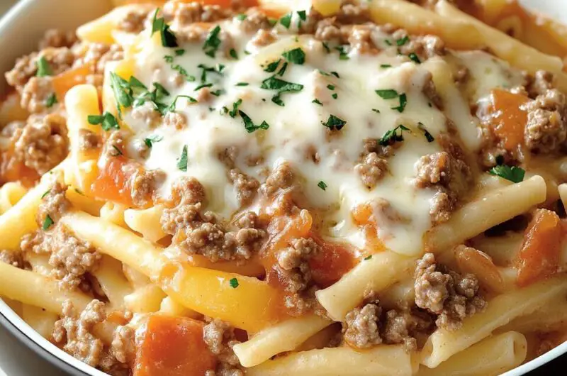 Creamy Rotel Pasta with Ground Beef