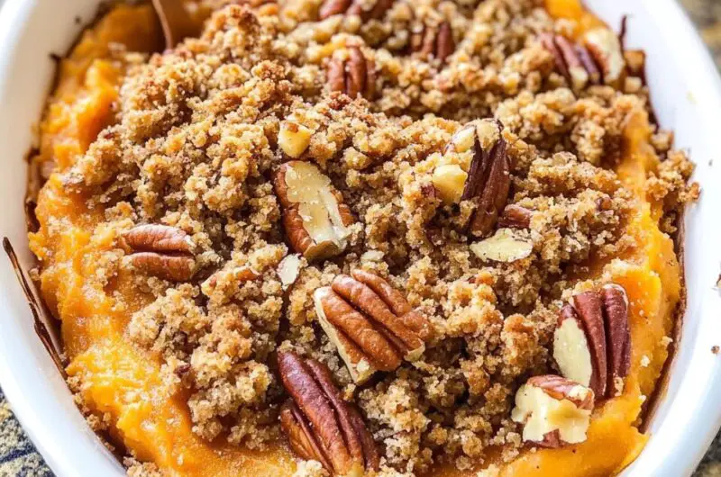 Sweet Potato Casserole with Butter Pecan Crumble