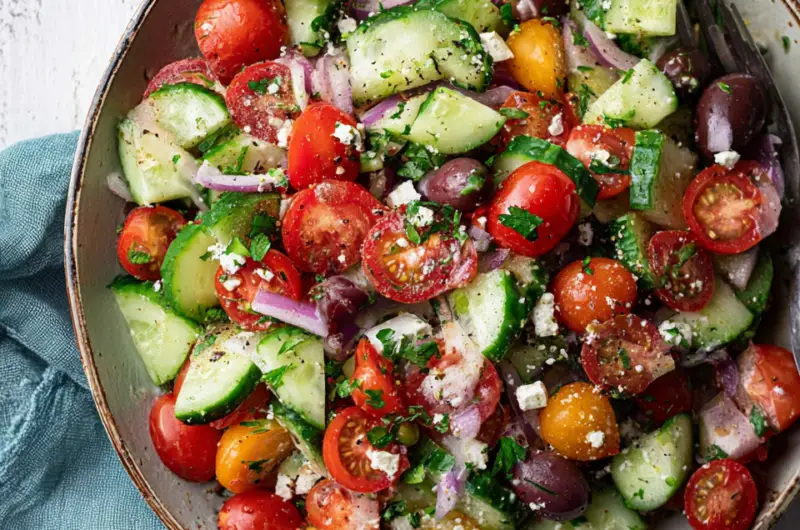 Mediterranean Cucumber Tomato Salad
