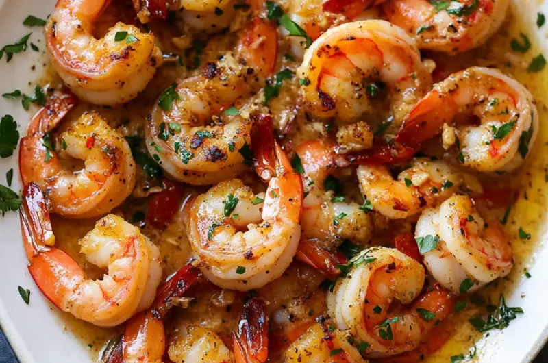Succulent Shrimp in Garlic Butter Sauce
