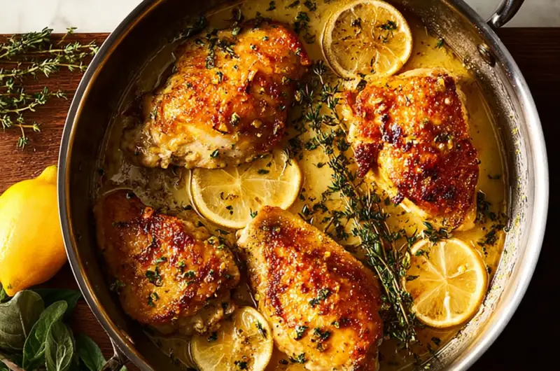 Baked Lemon Butter Chicken Thighs