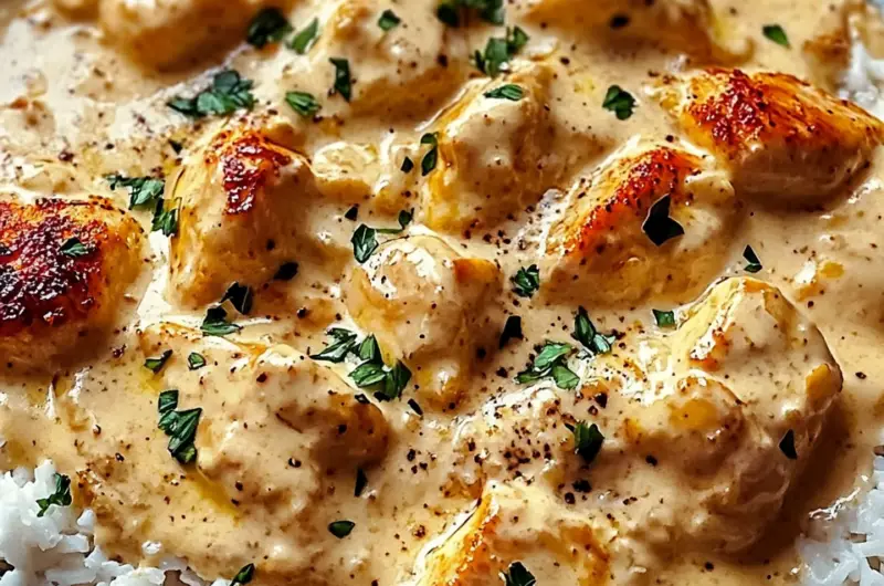 Creamy Smothered Chicken with Rice