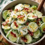 Creamy Cucumber Salad with Bacon and Cheese