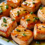 Honey Butter Garlic Glazed Salmon Bites