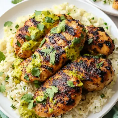 Peruvian Chicken with Cilantro Rice