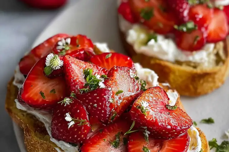 Roasted Strawberry Ricotta Toast