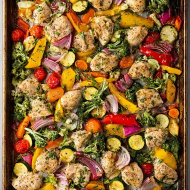 Sheet Pan Chicken and Rainbow Veggies